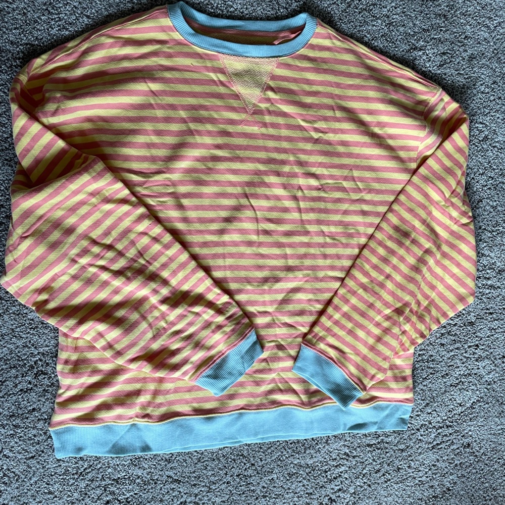 Free People Classic Striped Oversized Crewneck